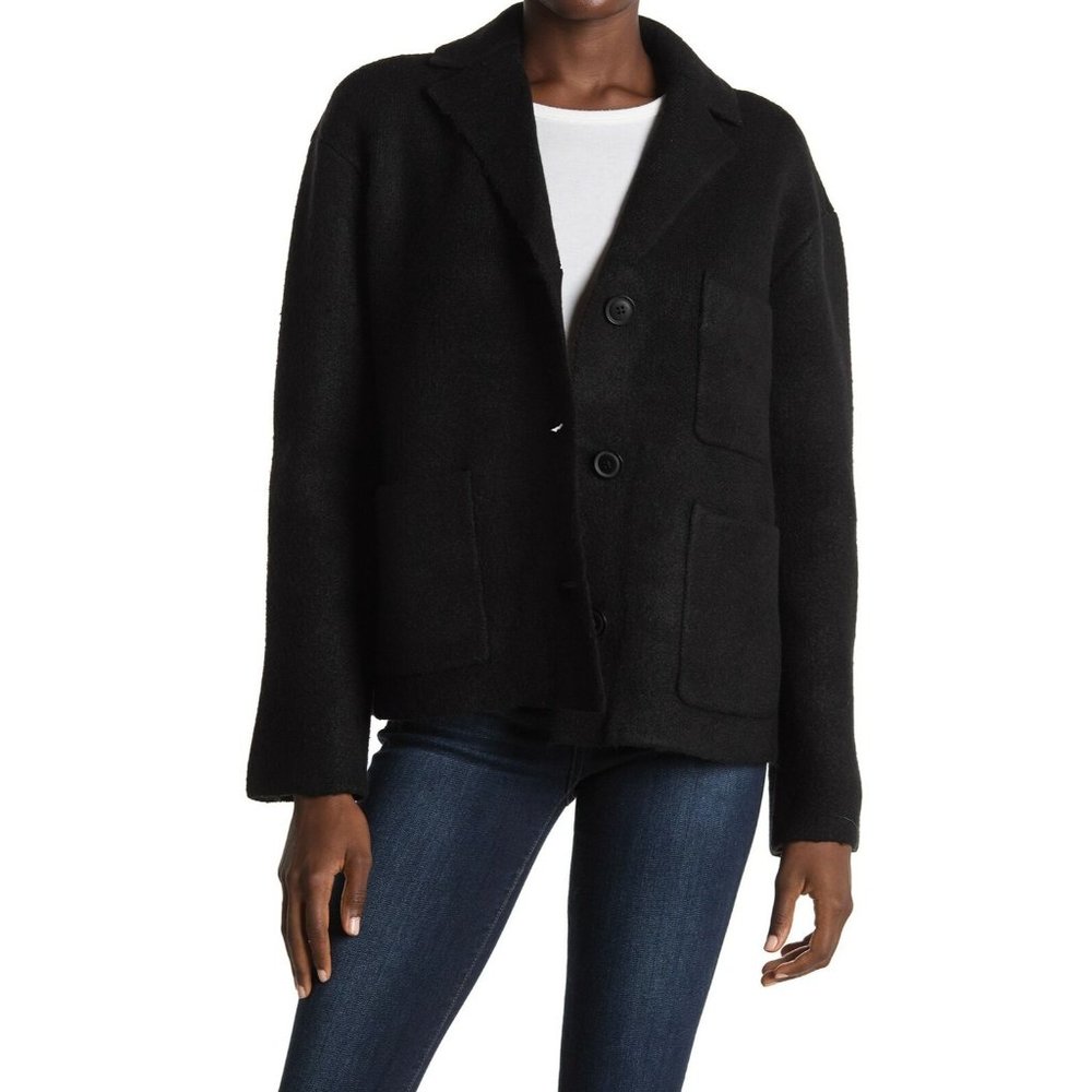 ATM Anthony Thomas Melillo Black Wool Blend Boxy Jacket
